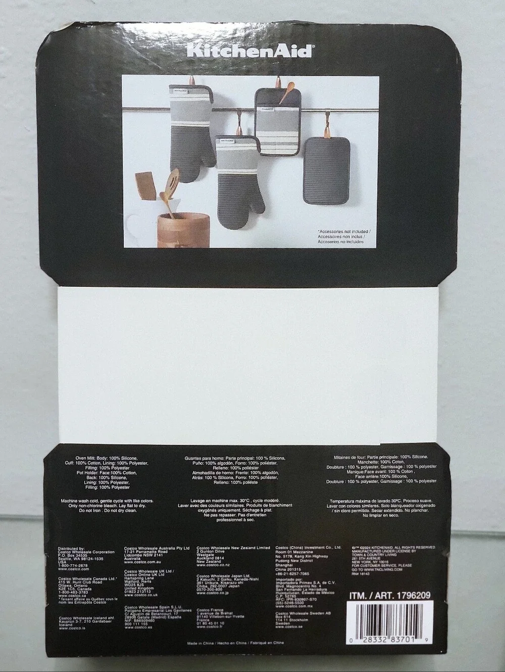 KitchenAid Gray Silicone Oven Mitts and Pot Holders - 4 Piece Set